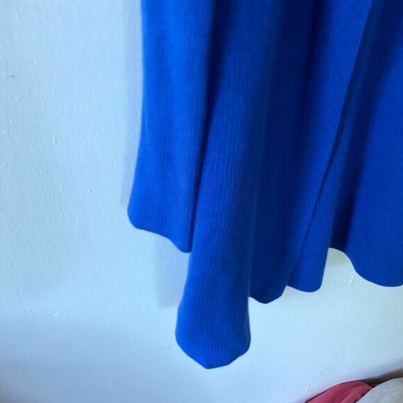 Talbots Cardigan Womens Size XS Blue Long Line Pockets Open Knit Zipper Detail - Picture 4 of 11